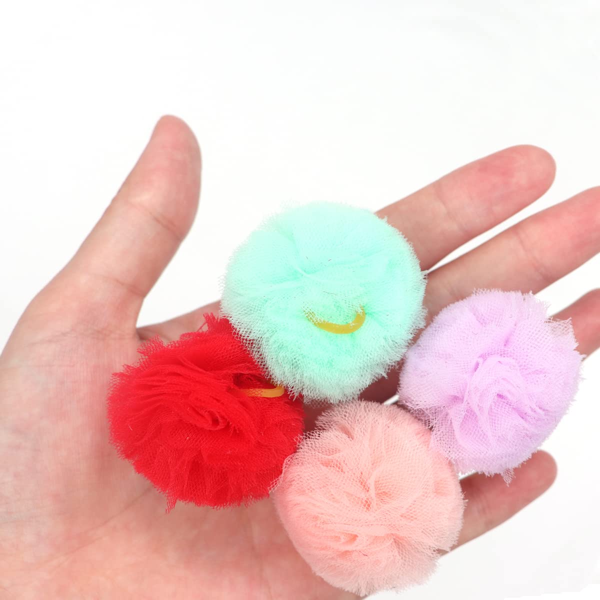 Cute Dog Hair Bows,30Pcs Colored Ball Design for Puppy Dog Hair Accessories with Rubber Bands (Random Color)